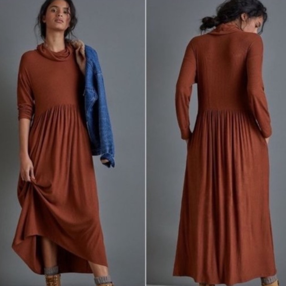 Anthropologie Dolan Alissa Maxi Dress size Small Camel Brown